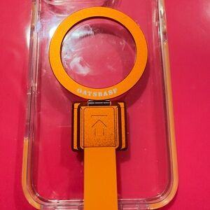 Orange Clear iPhone 16 Pro Max Case with Stand
